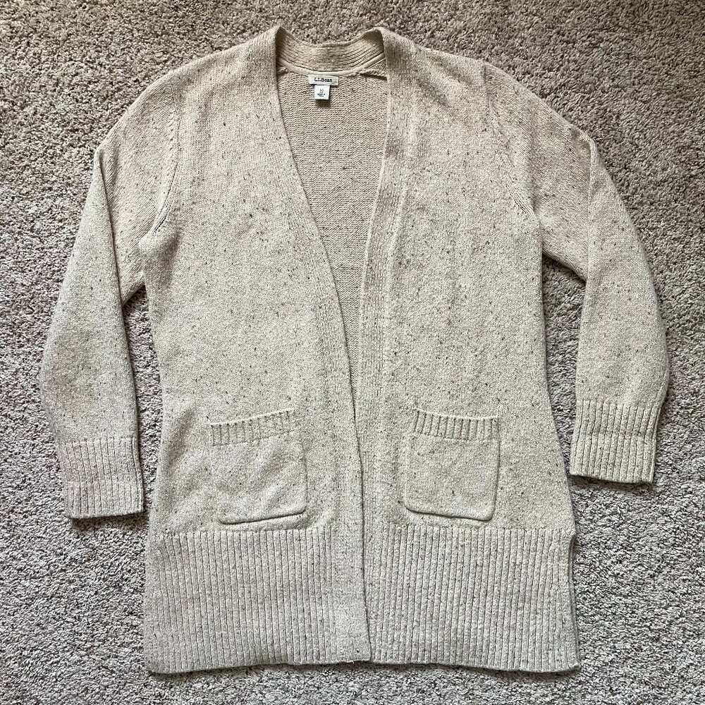 - L.L. Bean - Beige Long Open Cardigan